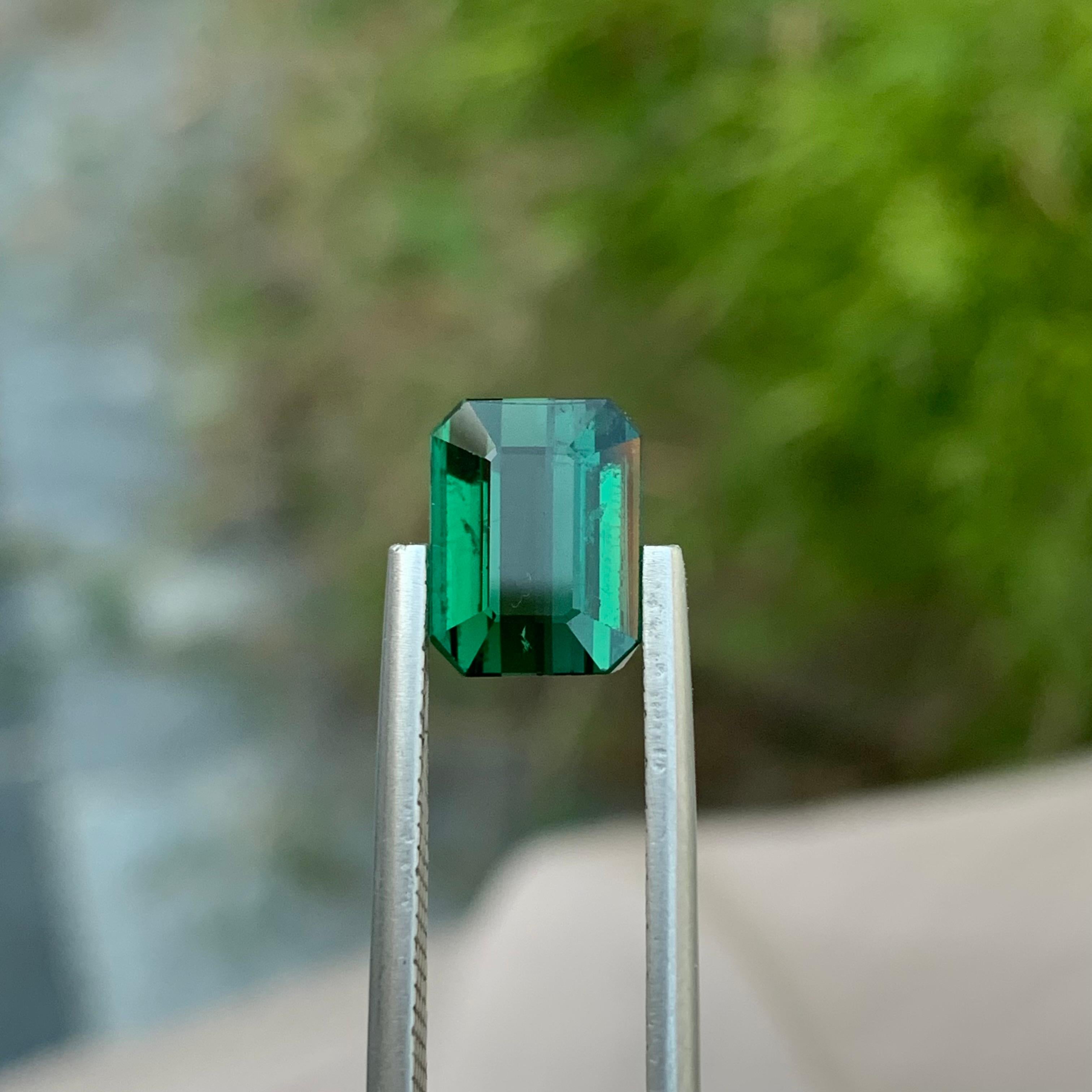 2.85 Carat Natural Loose Green Tourmaline Emerald Shape Gem From Earth Mine For Sale 1