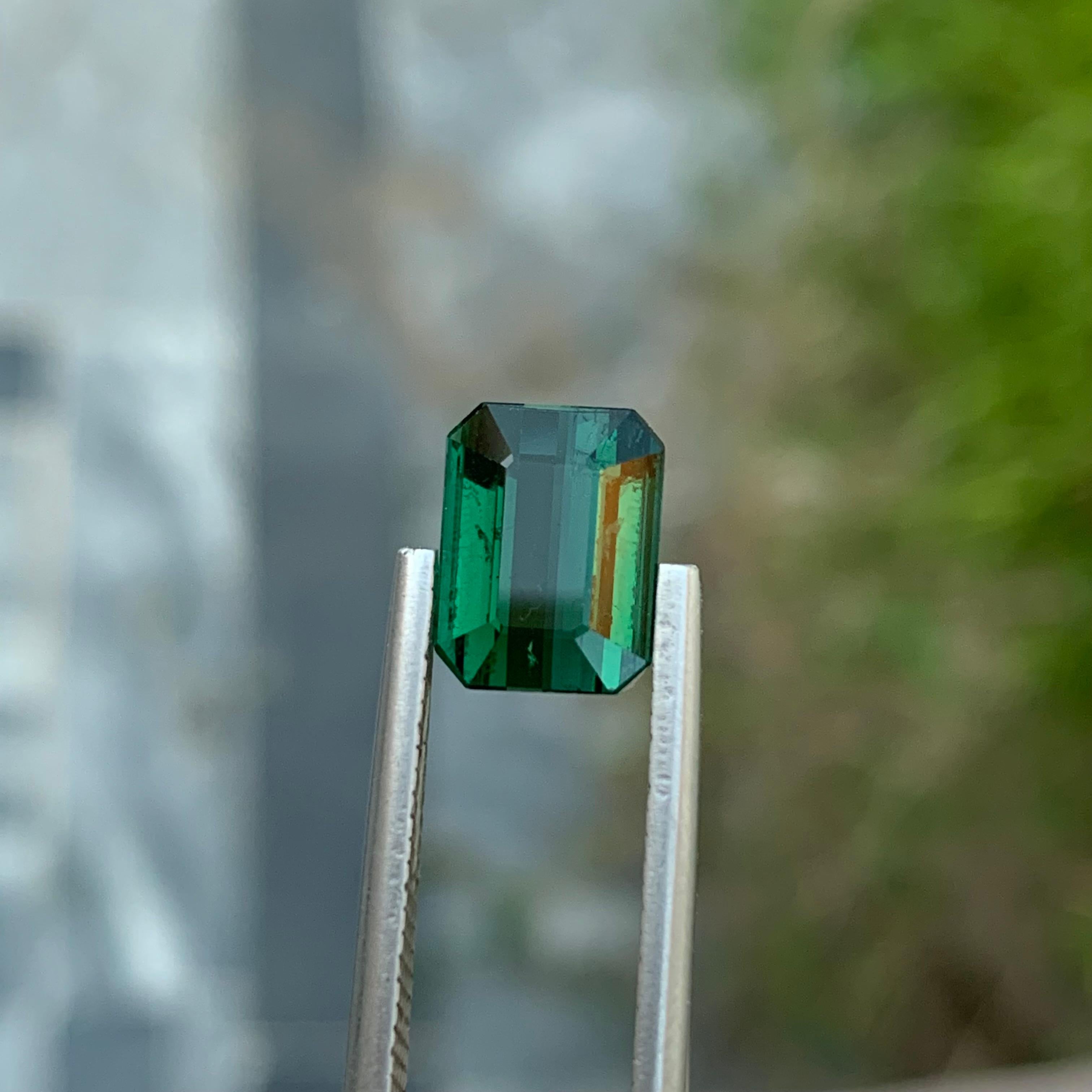 2.85 Carat Natural Loose Green Tourmaline Emerald Shape Gem From Earth Mine For Sale 3