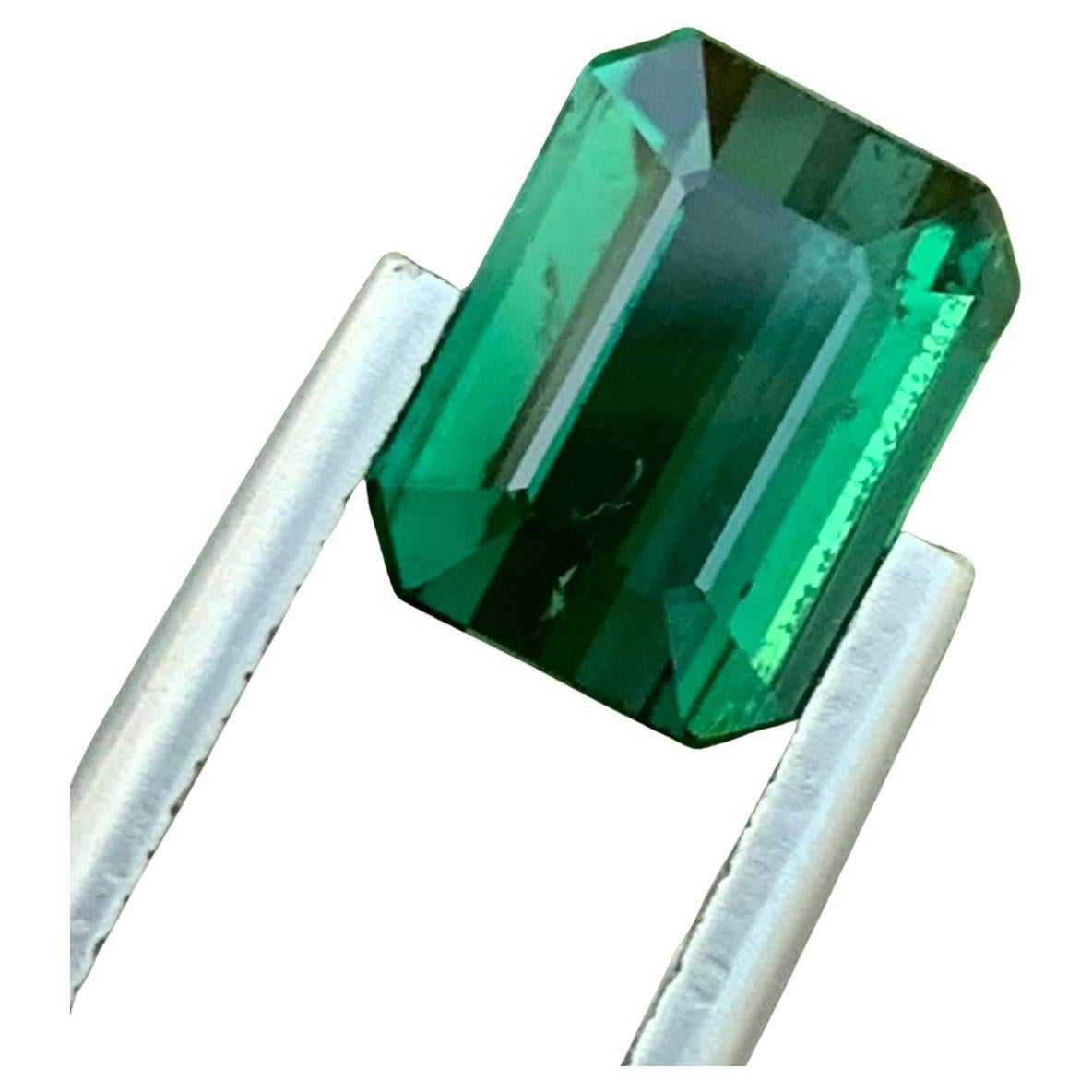 2.85 Carat Natural Loose Green Tourmaline Emerald Shape Gem From Earth Mine For Sale