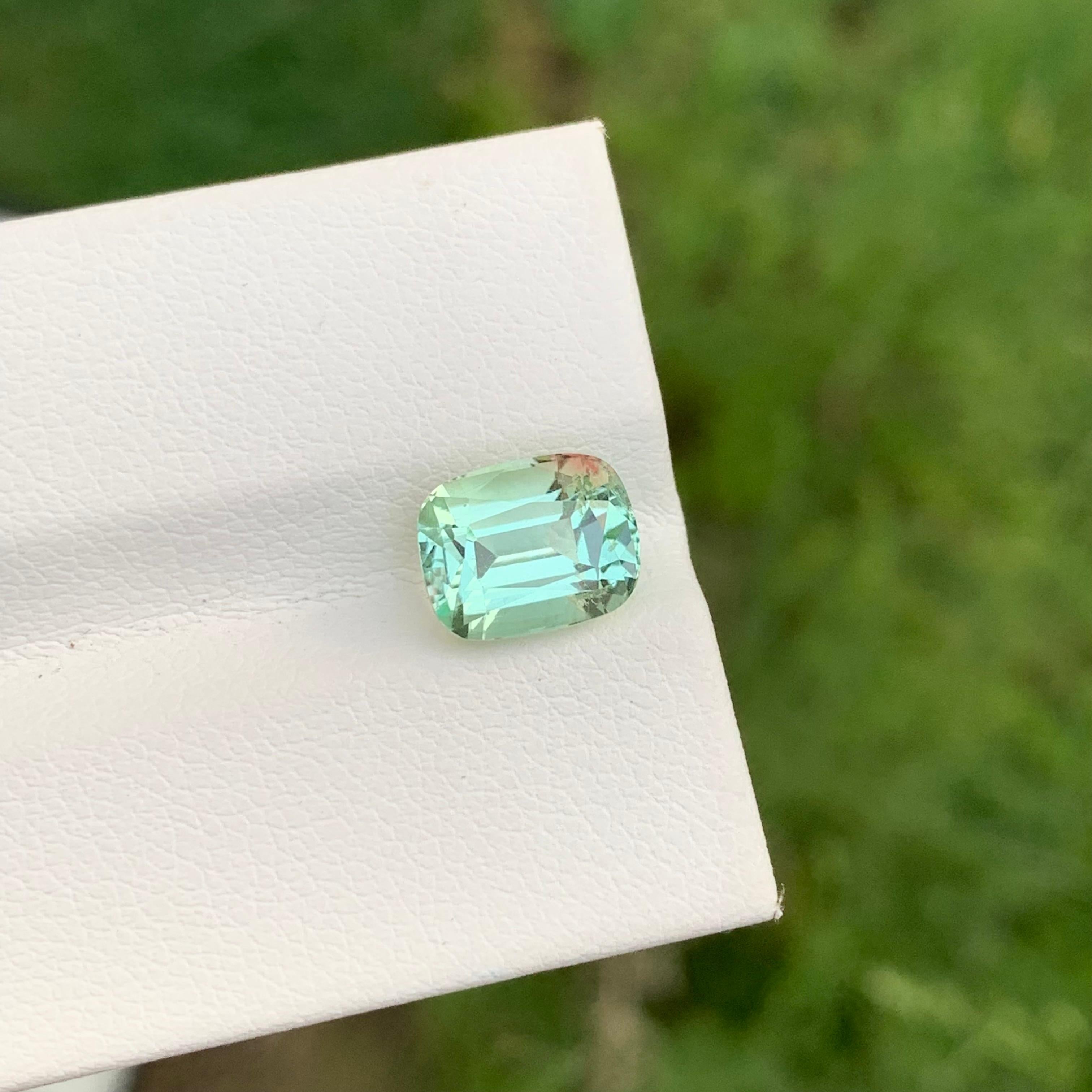 2.85 Carat Natural Loose Mint Tourmaline With Pink Dot Gemstone For Ring 4