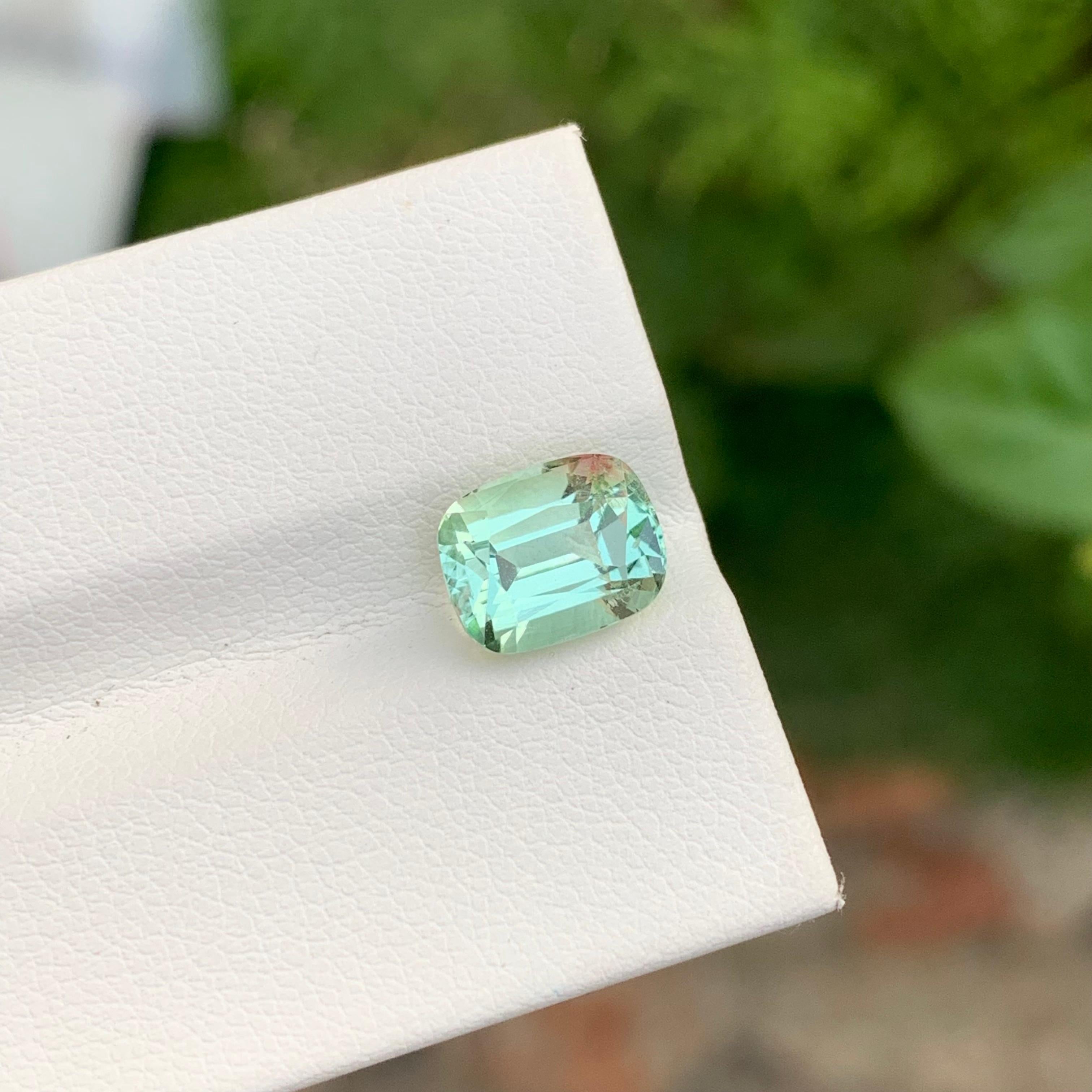 2.85 Carat Natural Loose Mint Tourmaline With Pink Dot Gemstone For Ring 3