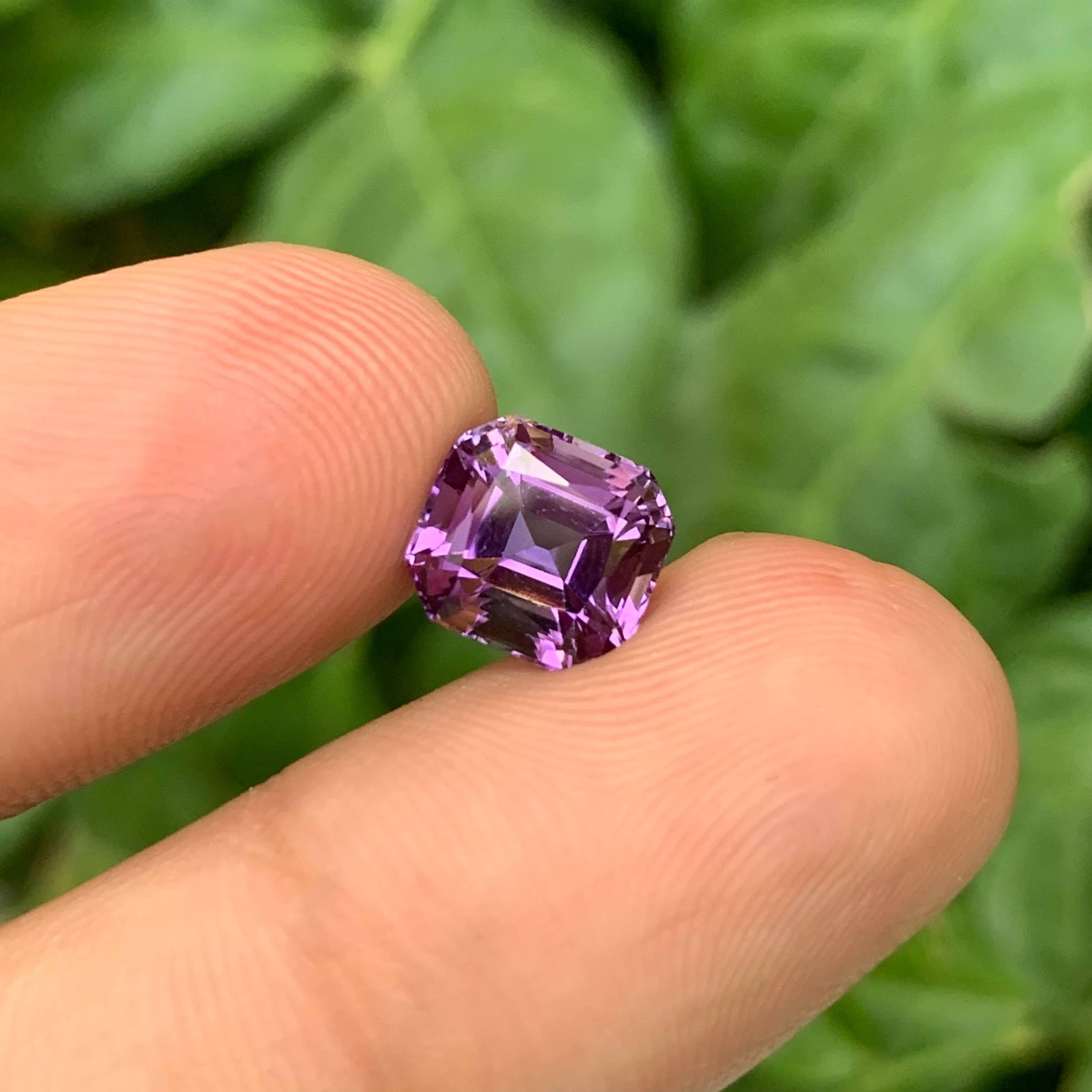 Taglio cuscino 2.85 carati di pietra ametista viola naturale sciolta con taglio a cuscino Gemma brasiliana in vendita