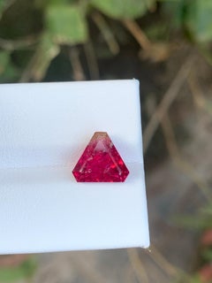 2.85 Carat Natural Loose Rubellite Tourmaline Trillion Cut Gemstone