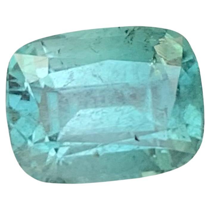 2.85 Carat Natural Loose Seafoam Tourmaline Cushion Shape Gem For Jewellery