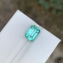 2.85 Carat Natural Loose Seafoam Tourmaline Emerald Shape Gemstone
