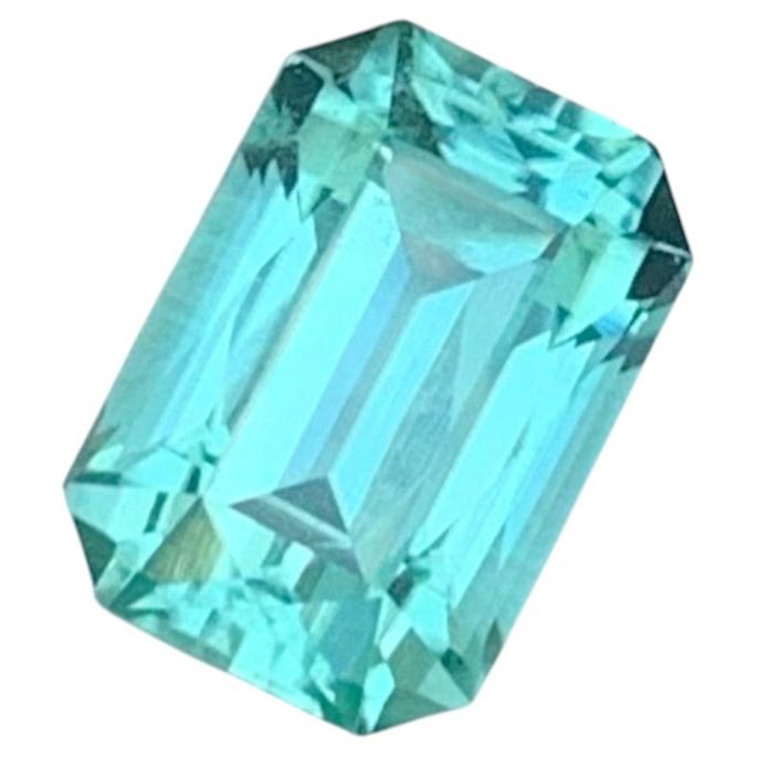 2.85 Carat Natural Loose Seafoam Tourmaline Emerald Shape Gemstone (pierre précieuse en forme d'émeraude) en vente