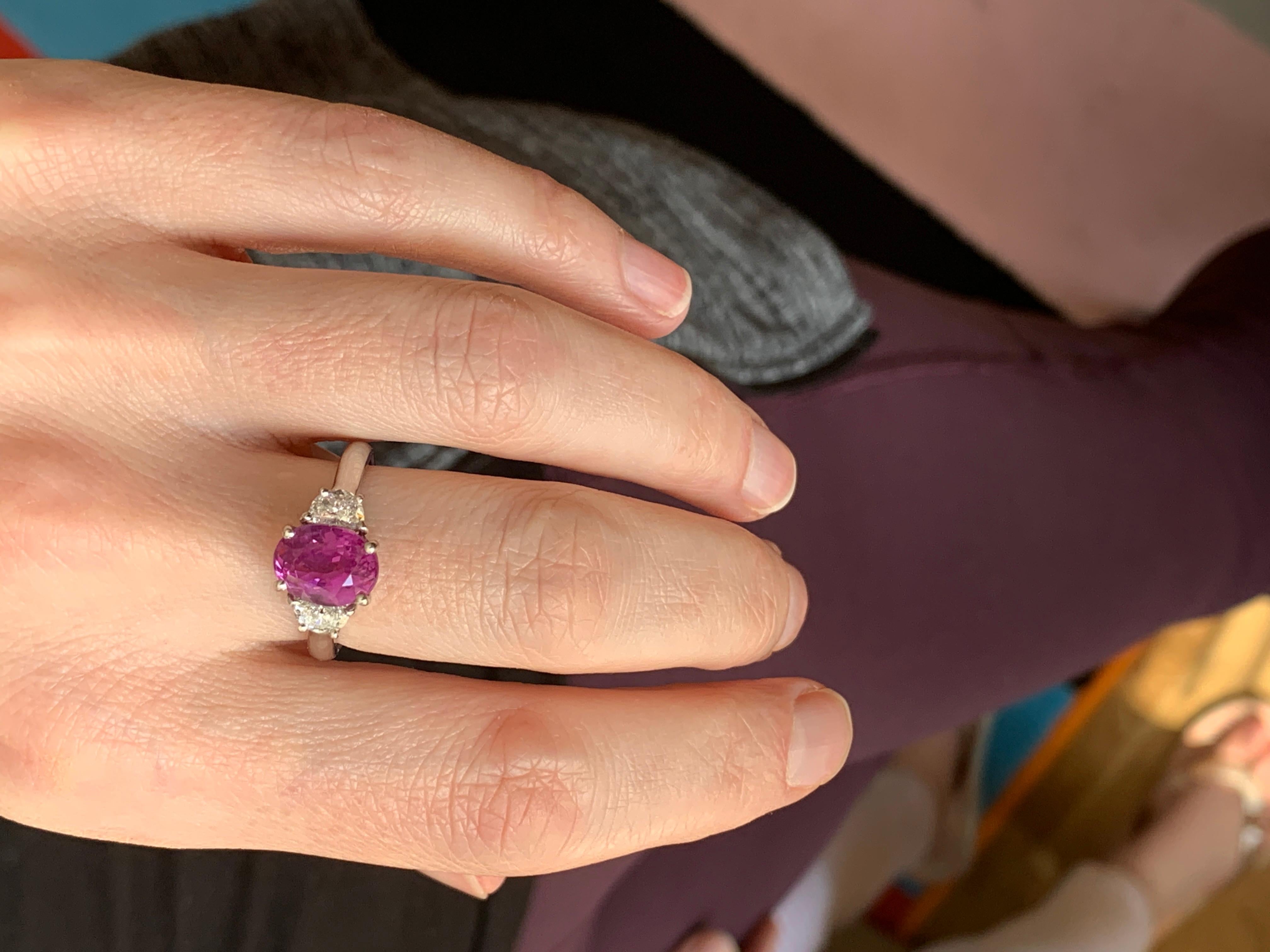 estate pink sapphire engagement ring