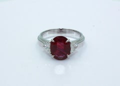 2.85 Carat No Heat Ruby & Diamond Earring