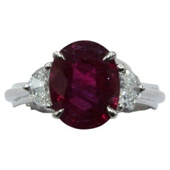 2.85 Carat No Heat Ruby 
Diamond Earring