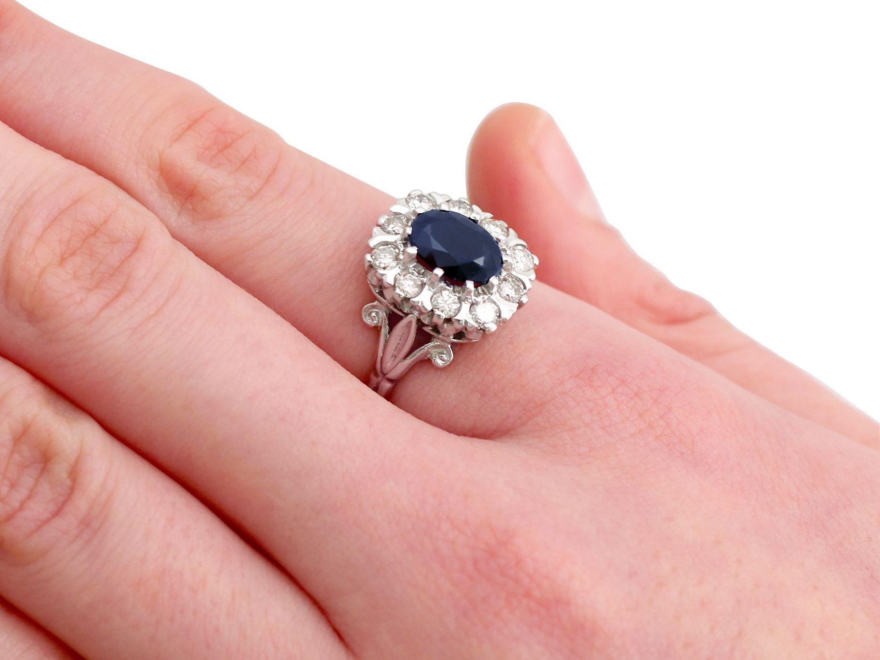 2.85 Carat Sapphire and Diamond White Gold Cocktail Ring 3