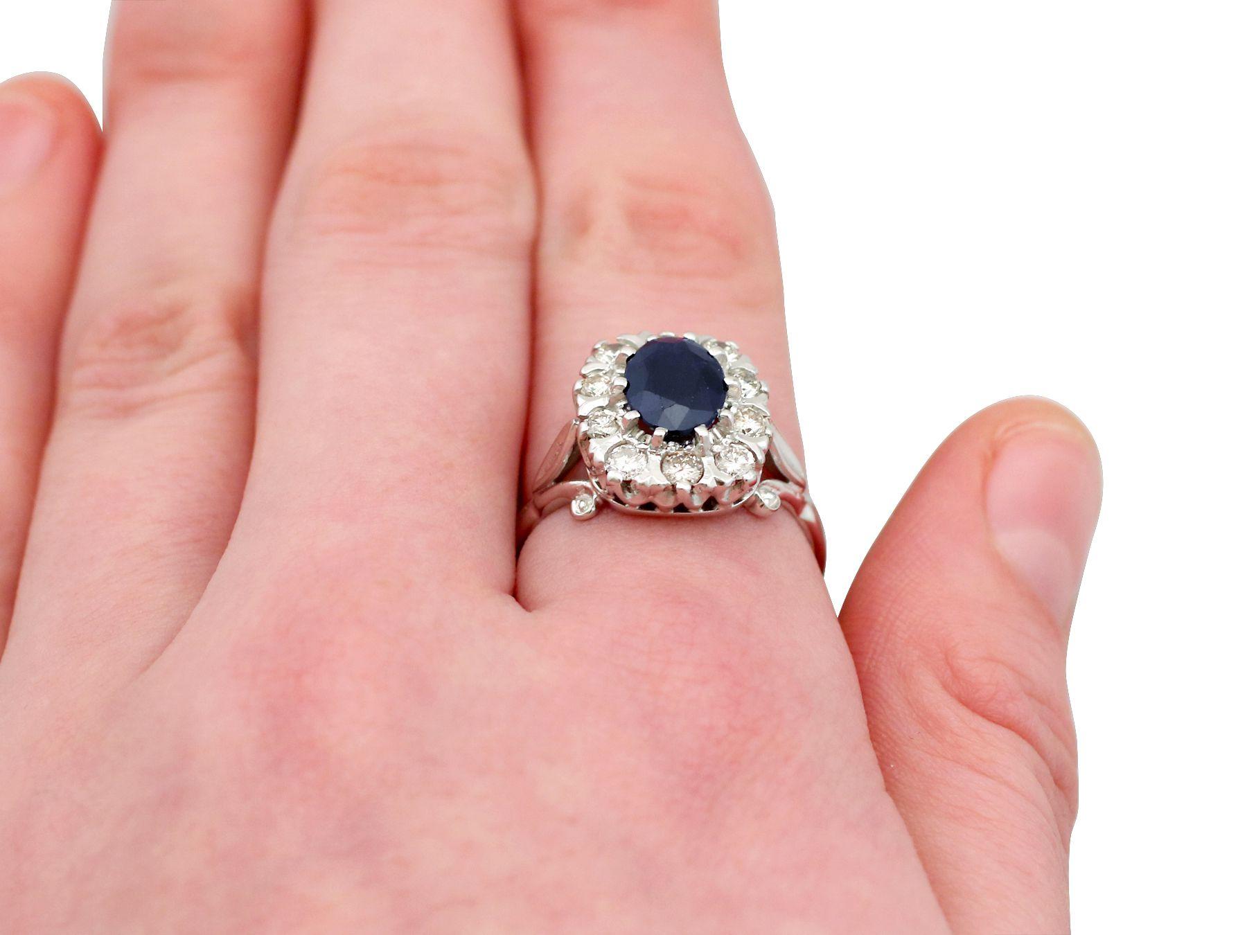 2.85 Carat Sapphire and Diamond White Gold Cocktail Ring 4