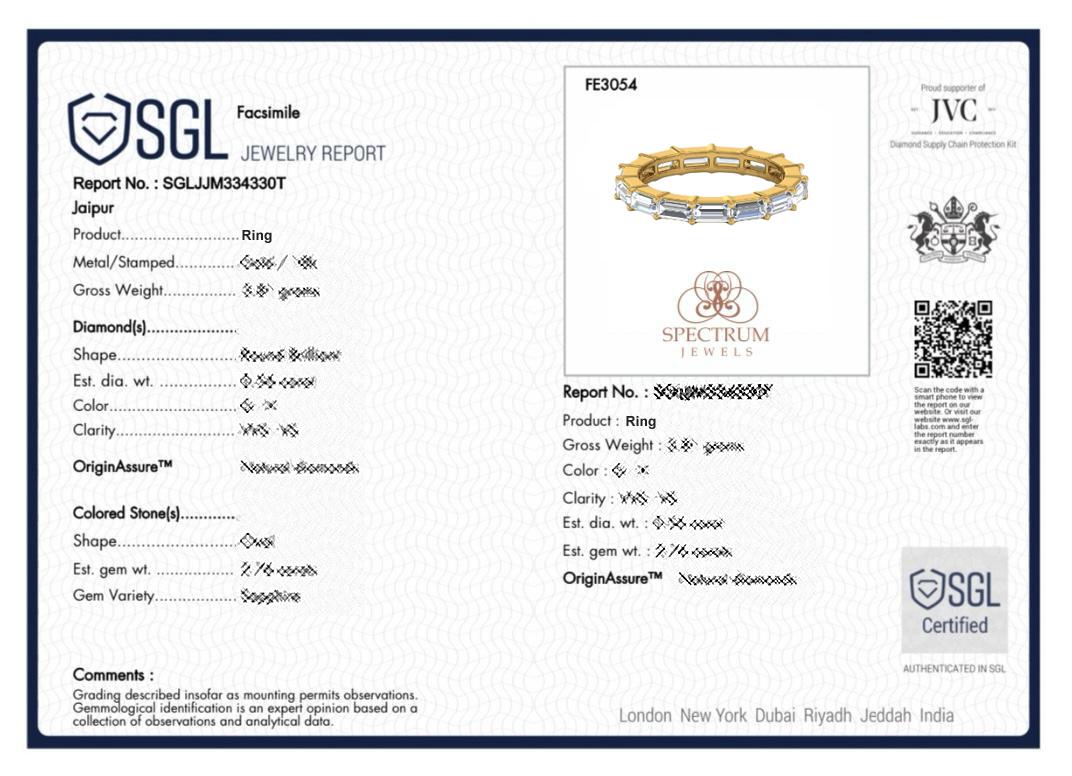 2.85 Carat SI Clarity HI Color Baguette Diamond Yellow Gold Eternity Band Ring In New Condition For Sale In Diera, Dubai