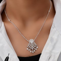 Colgante de diamantes SI/H de 2,85 quilates, oro blanco de 18 quilates