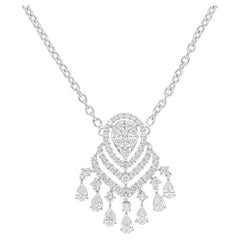 Colgante de diamantes SI/H de 2,85 quilates, oro blanco de 18 quilates