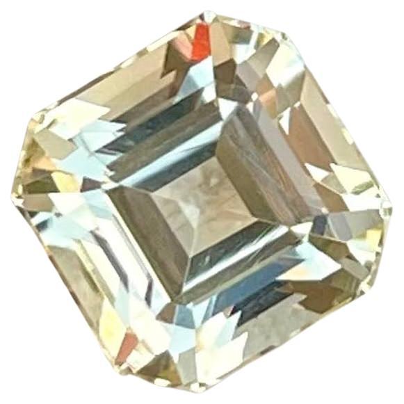 2.85 Carats Light Yellow Scapolite Stone Asscher Cut Tanzanian Gemstone For Sale
