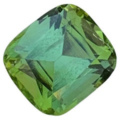 2.85 Carats Natural Loose Cushion Shape Mint Tourmaline Gem For Ring 