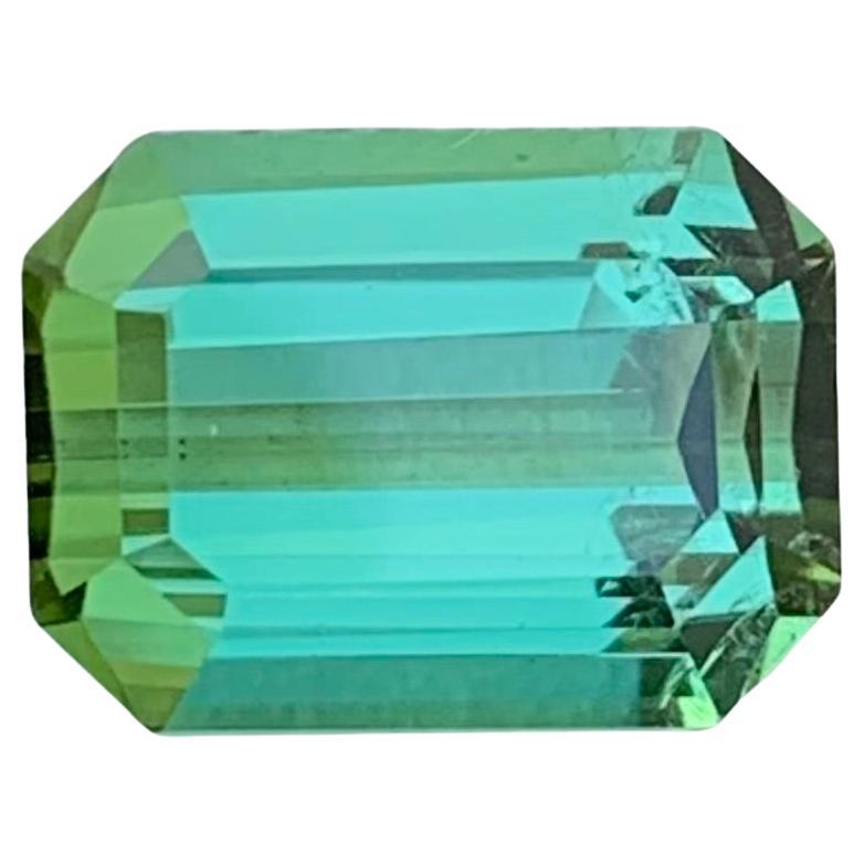 Tourmaline naturelle non sertie de 2,85 carats en forme d'émeraude de menthe pour bijoux 