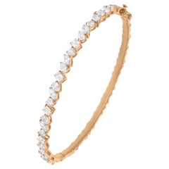 2.85 Ct SI/H Multi Shape Diamond Bangle Bracelet 18k Yellow Gold Fine Jewelry