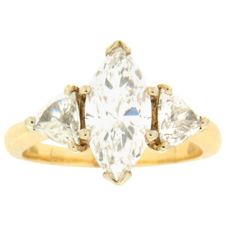 2 85 Karat  Marquise Diamonds 18  Karat  Yellow  Gold  Wedding  