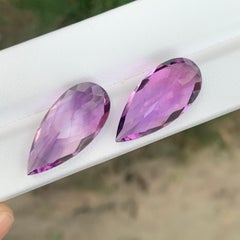 28.55 Carats Amethyst Pair Natural Loose Gemstone