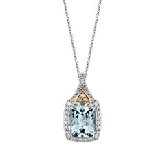 Sunita Nahata Aquamarine 2.85ct. Pendant in 18KWRG with Diamond.