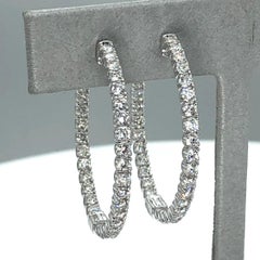 Conflict Free Diamond Hoop Earrings 2.85 Carats in 14kt Gold