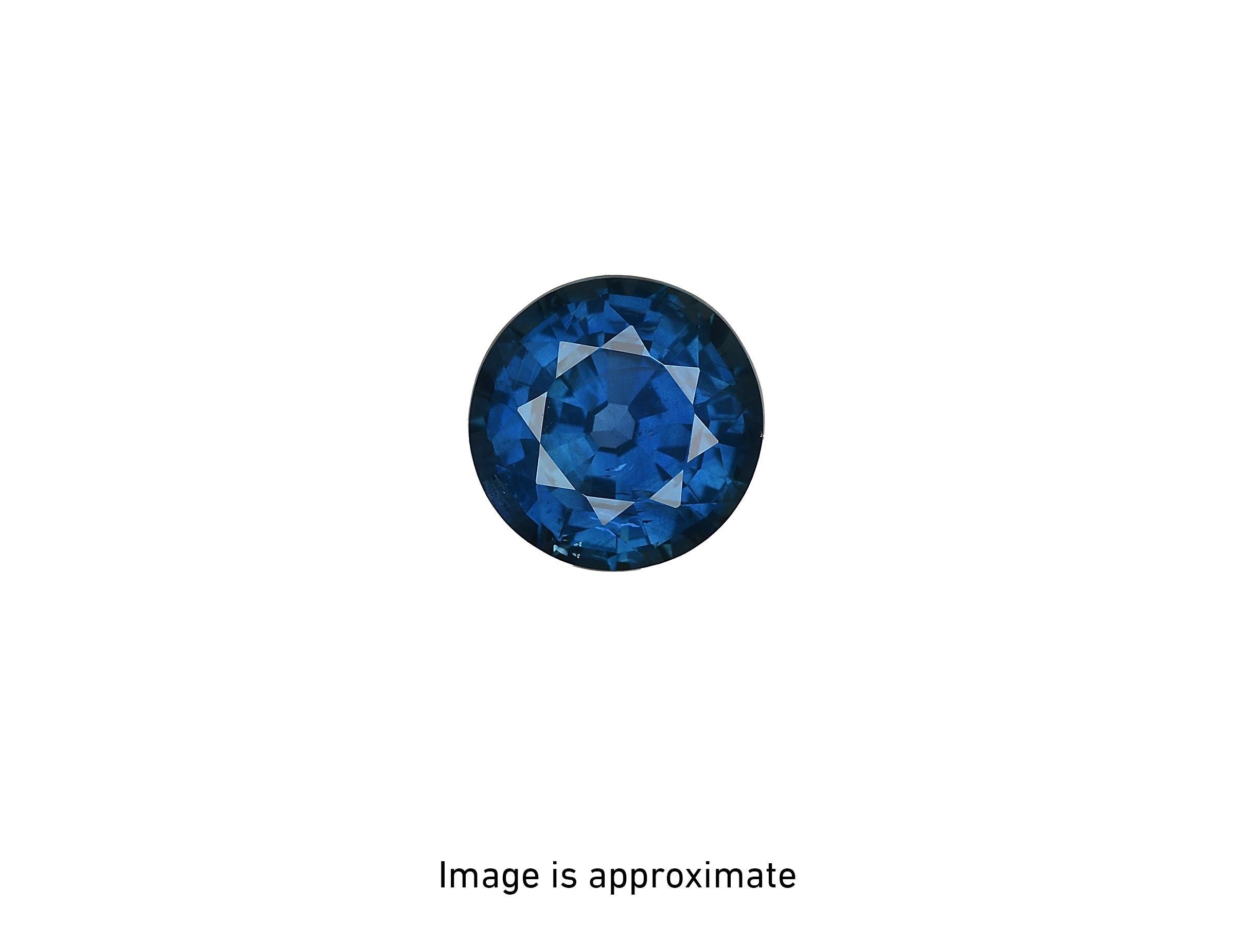 Modern 3.85ct GIA certified, round blue sapphire platinum ring.  For Sale