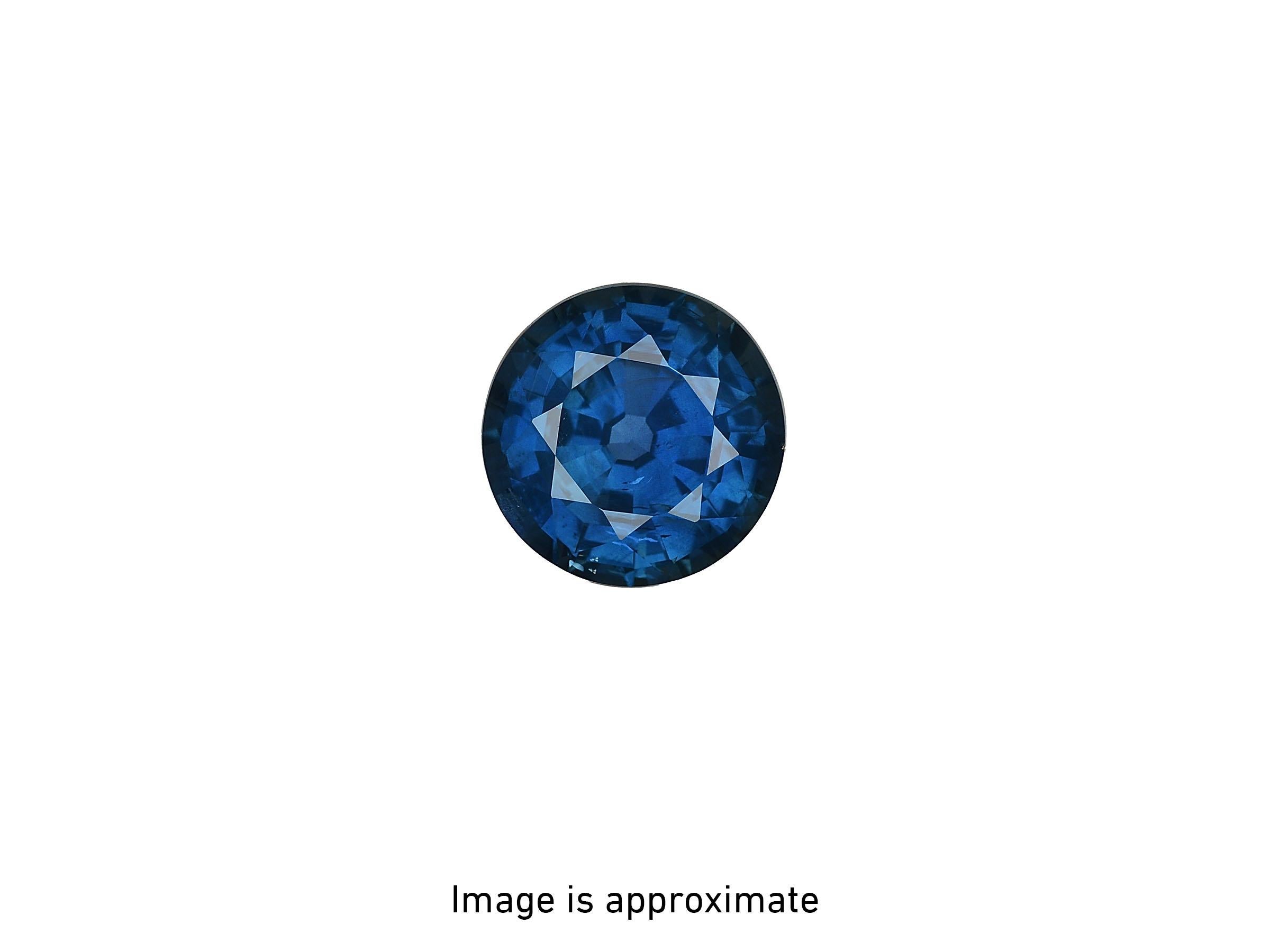 Modern 3.85ct GIA certified, round blue sapphire platinum ring. For Sale