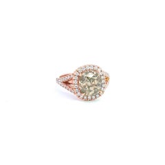 2.85ct Green Diamond 18k Rose Gold Ring