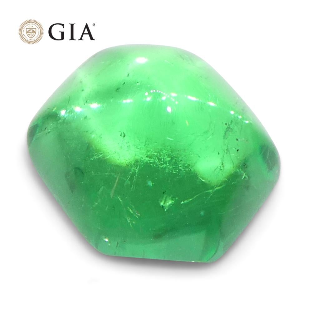 Émeraude verte cabochon hexagonale de 2,85 carats certifiée GIA de Colombie en vente 5