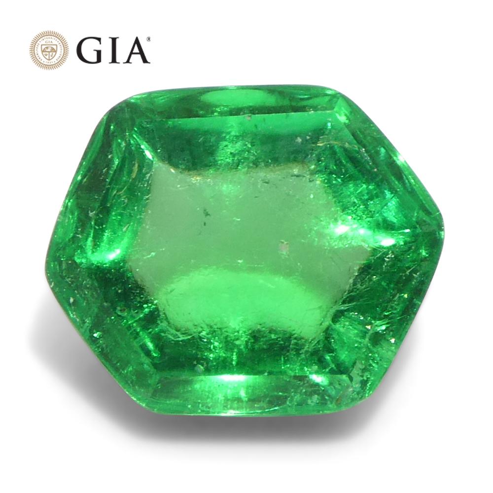 Émeraude verte cabochon hexagonale de 2,85 carats certifiée GIA de Colombie en vente 6