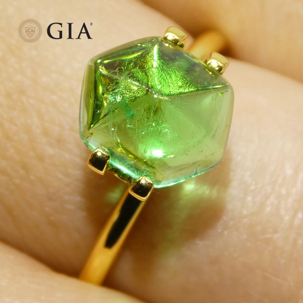 Émeraude verte cabochon hexagonale de 2,85 carats certifiée GIA de Colombie en vente 9