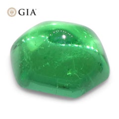 2.85ct Hexagonal Cabochon Green Emerald GIA Certified Colombia