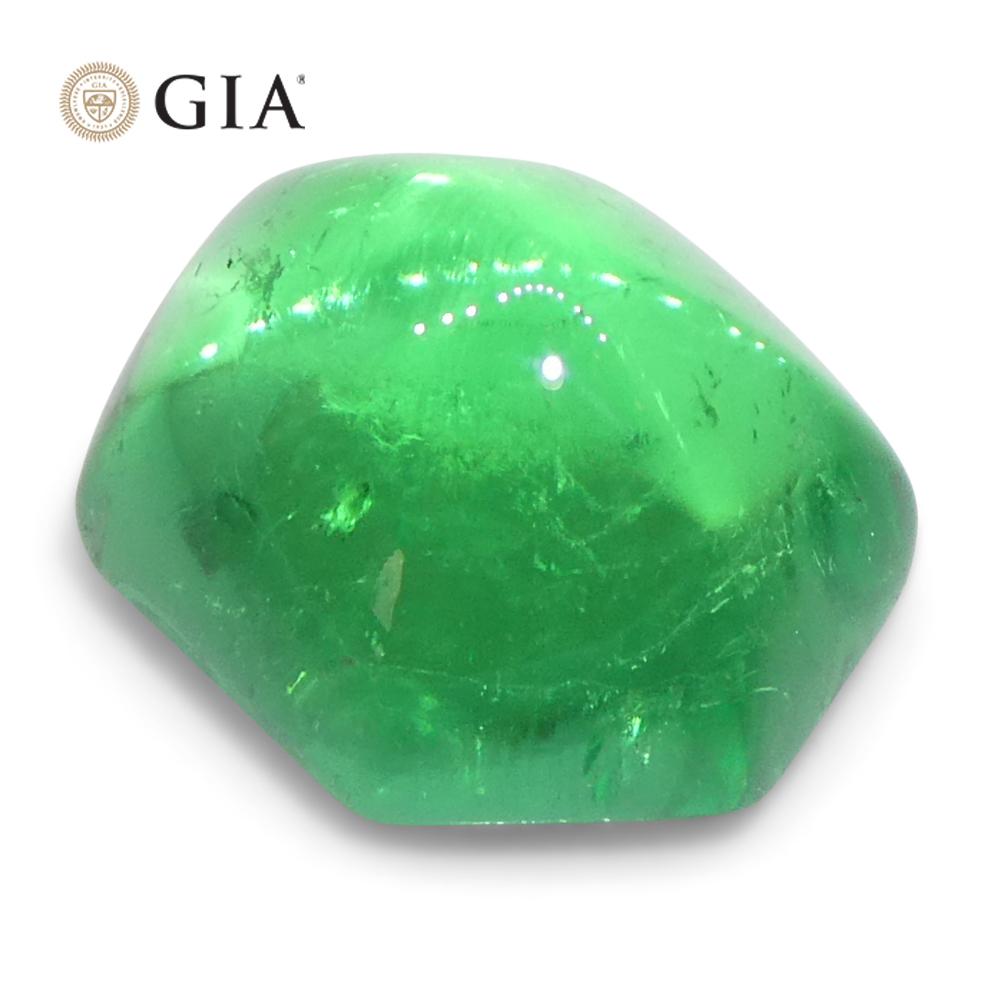 Émeraude verte cabochon hexagonale de 2,85 carats certifiée GIA de Colombie en vente 2