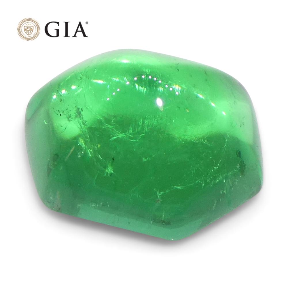 Émeraude verte cabochon hexagonale de 2,85 carats certifiée GIA de Colombie en vente 3