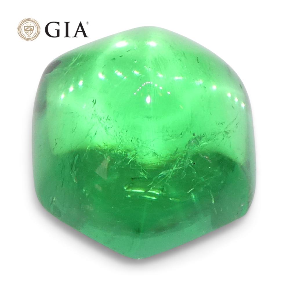 Émeraude verte cabochon hexagonale de 2,85 carats certifiée GIA de Colombie en vente 4