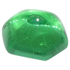 2.85ct Hexagonal Cabochon Green Emerald GIA Certified Colombia