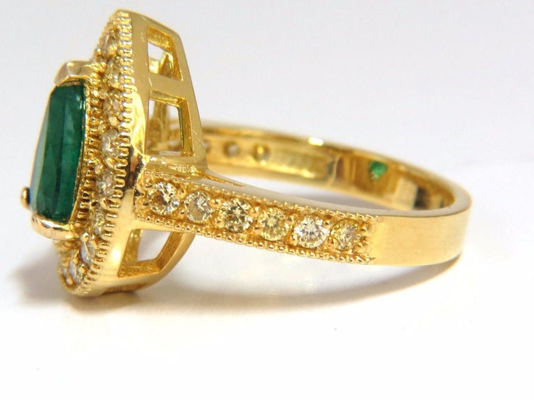 2.85ct Natural Pear Brilliant Emerald diamond ring 14kt G/Vs +Fancy ...