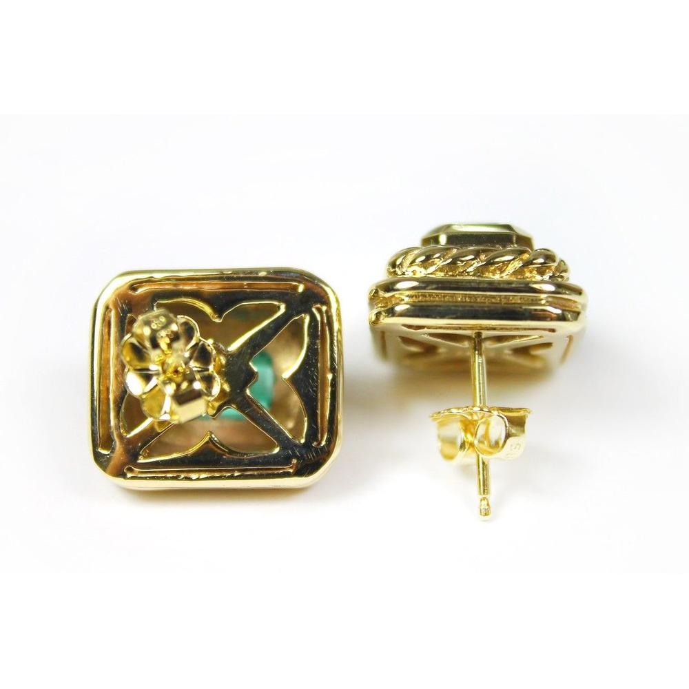 2.85tcw AAA+ Colombian Emerald Stud Earrings Gold Natural Emerald Women's Studs In New Condition For Sale In Jupiter, FL