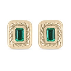 2.85tcw AAA+ kolumbianische Smaragd-Ohrstecker Gold Natürlicher Smaragd Damen-Ohrstecker