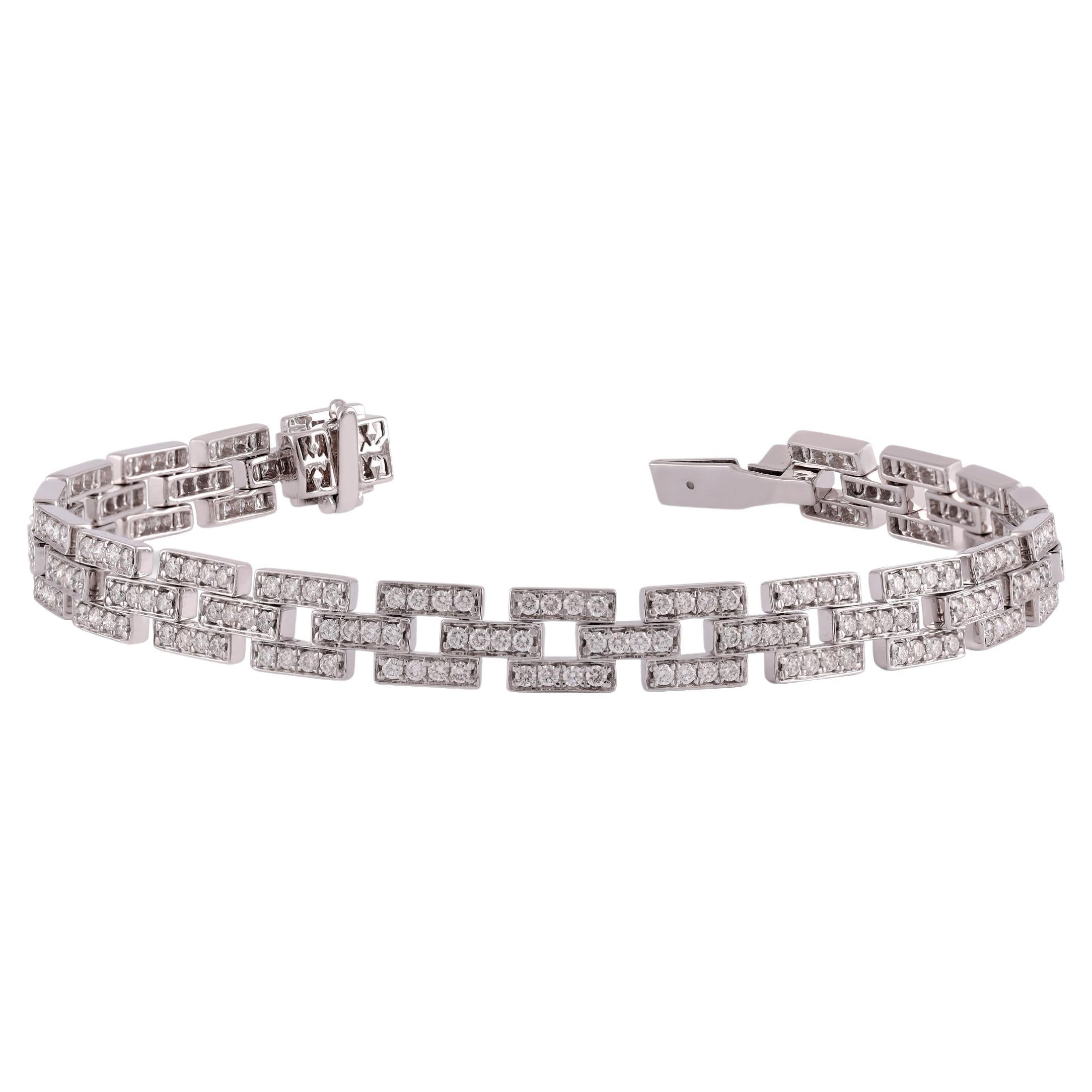 Bracelet tennis en or blanc 18 carats avec diamants de 2,86 carats