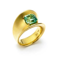 Susan Lister Locke 2.86 Carat Mint Tourmaline Beach Ring Set in 18 Karat Gold