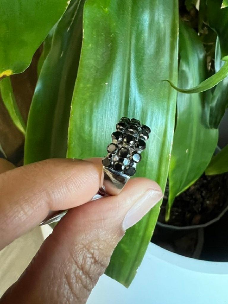 2,86 Karat Natürlicher Schwarzer Diamant 14 Karat Weißgold Band im Angebot 2