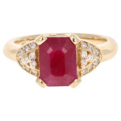 2.86 Carat Ruby Diamond Yellow Gold Ring