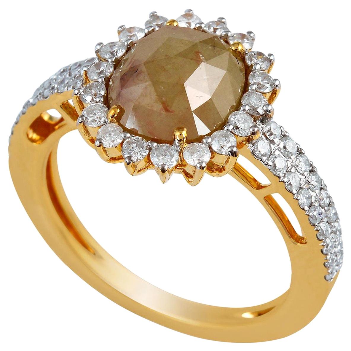 2.86 Carat Fancy Diamond 18 Karat Gold Ring For Sale