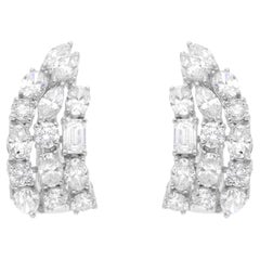 Orecchini di diamanti a forma multipla da 2,86 carati SI Clarity HI Color Oro bianco 14 carati