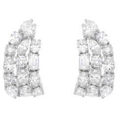 2,86 Karat SI Reinheit HI Farbe Multi Form Diamant-Ohrringe 18 Karat Weißgold