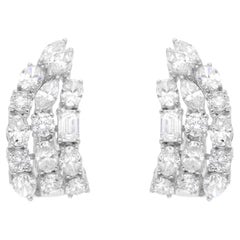 2.86 Carat SI Clarity HI Color Multi Shape Diamond Earrings 18 Karat White Gold