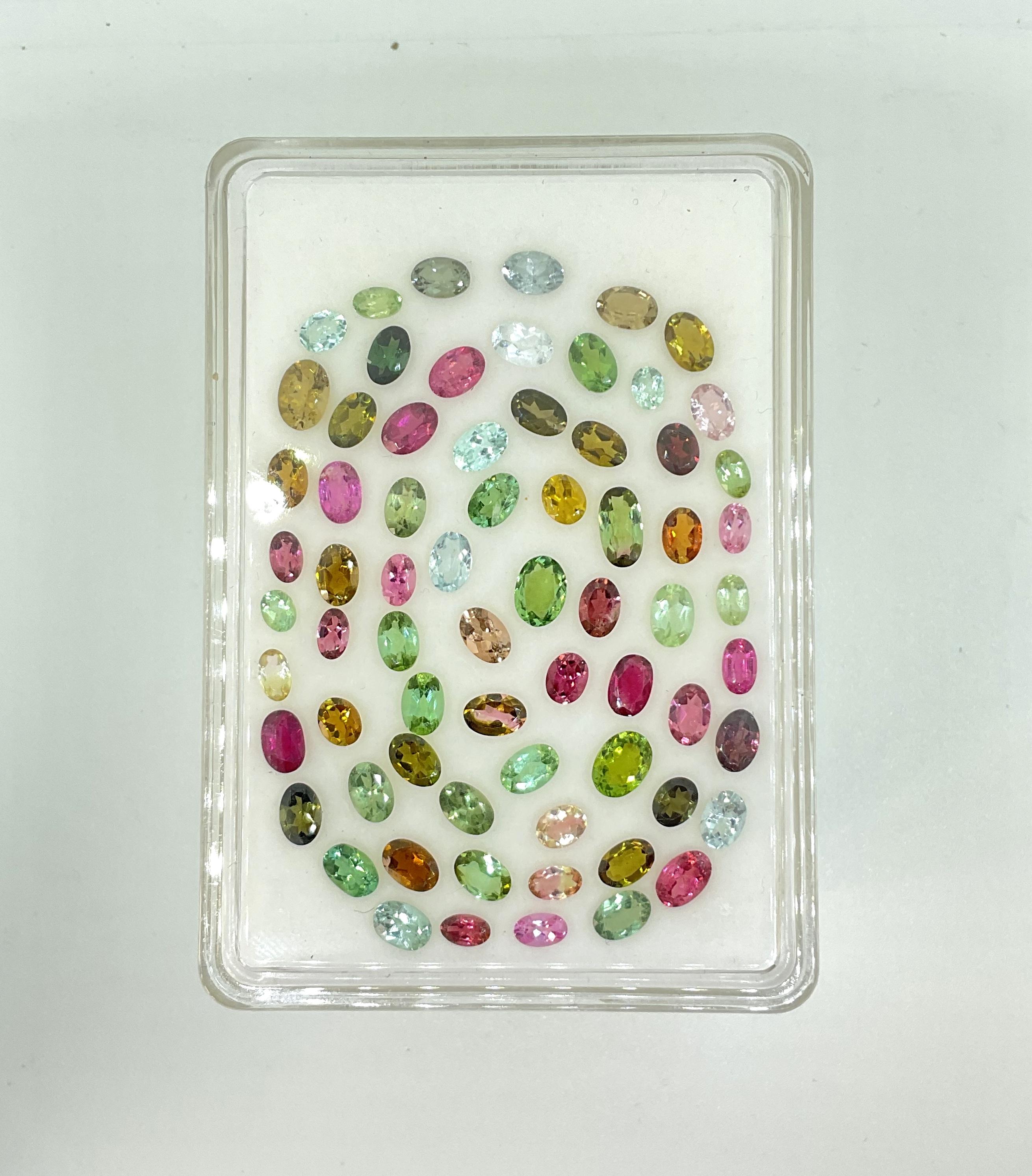 28.60 Carats Multiple Colors Tourmaline Oval Cut Stone Natural Fine Gemstones For Sale 1