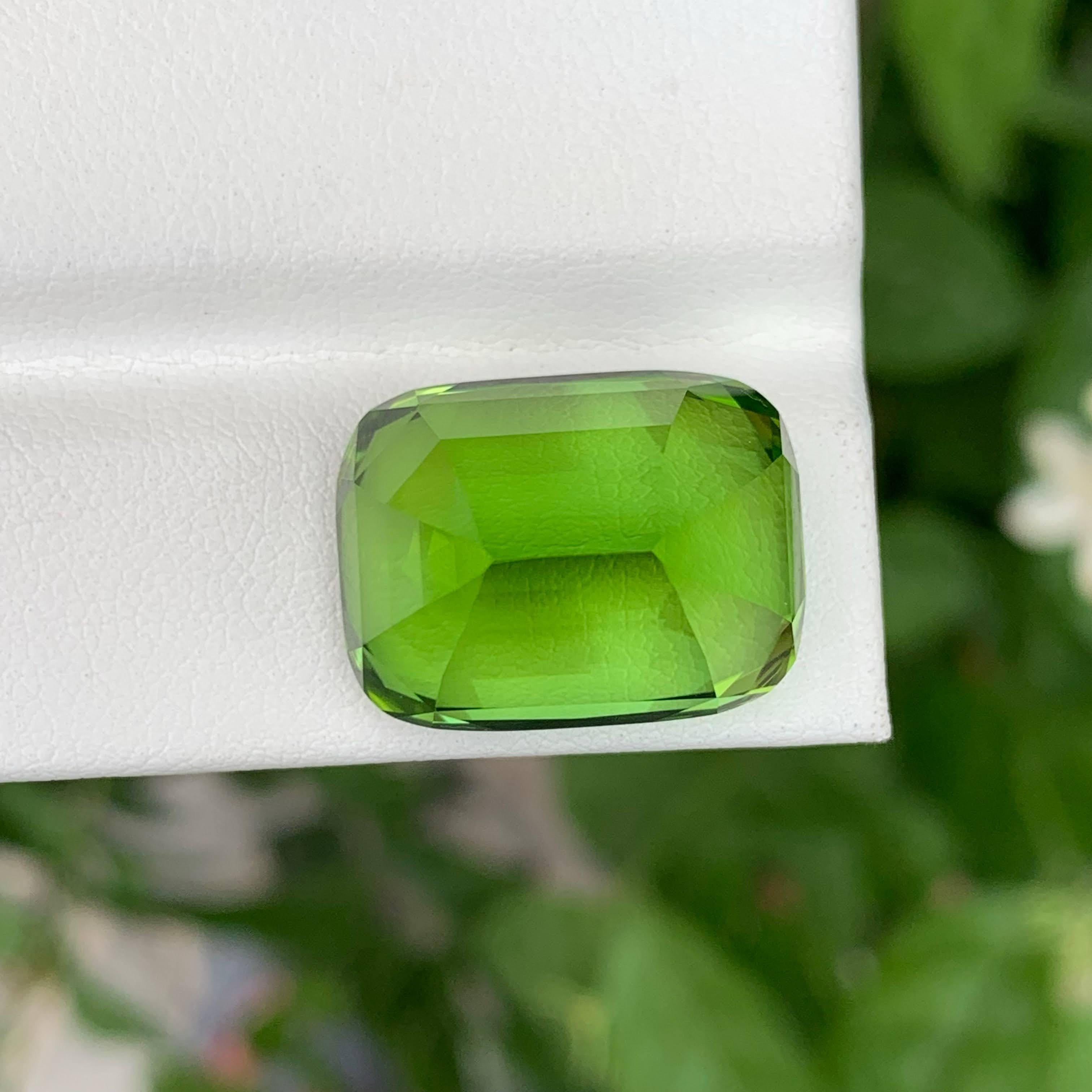 Moderne 28.65 Carat Natural Loose Apple Green Peridot Cushion Cut Pakistani Gemstone (pierre précieuse pakistanaise de taille coussin) en vente